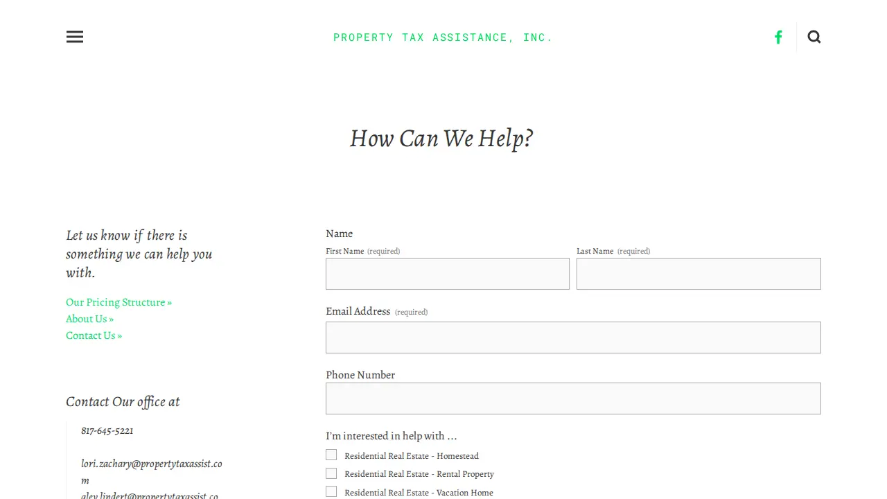 Property Tax Assistance Inc. page