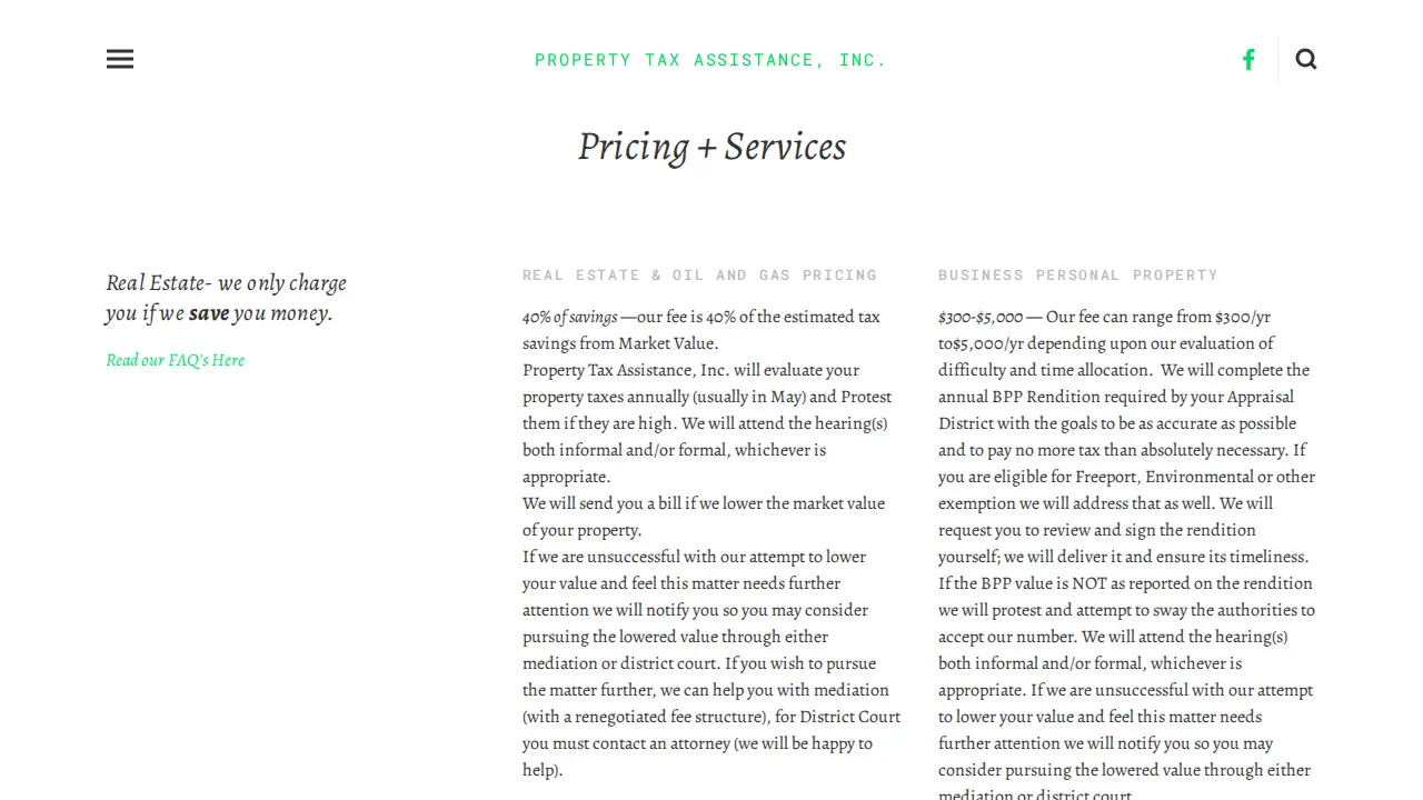 Property Tax Assistance Inc. page