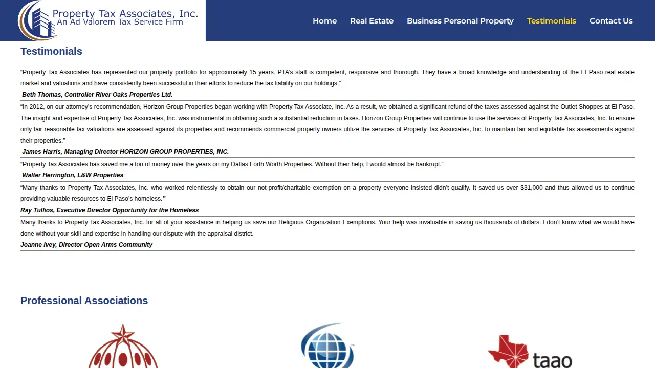 Property Tax Associates, Inc. page