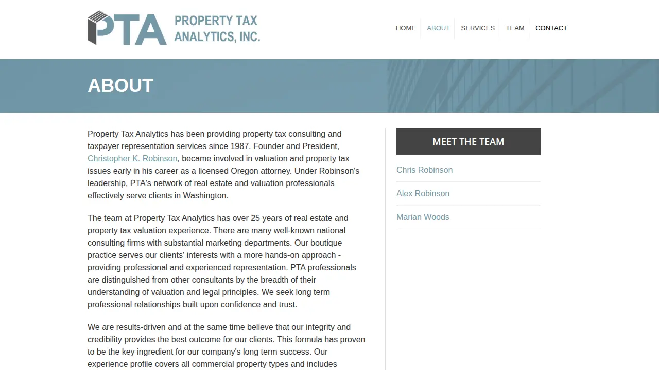 Property Tax Analytics Inc page