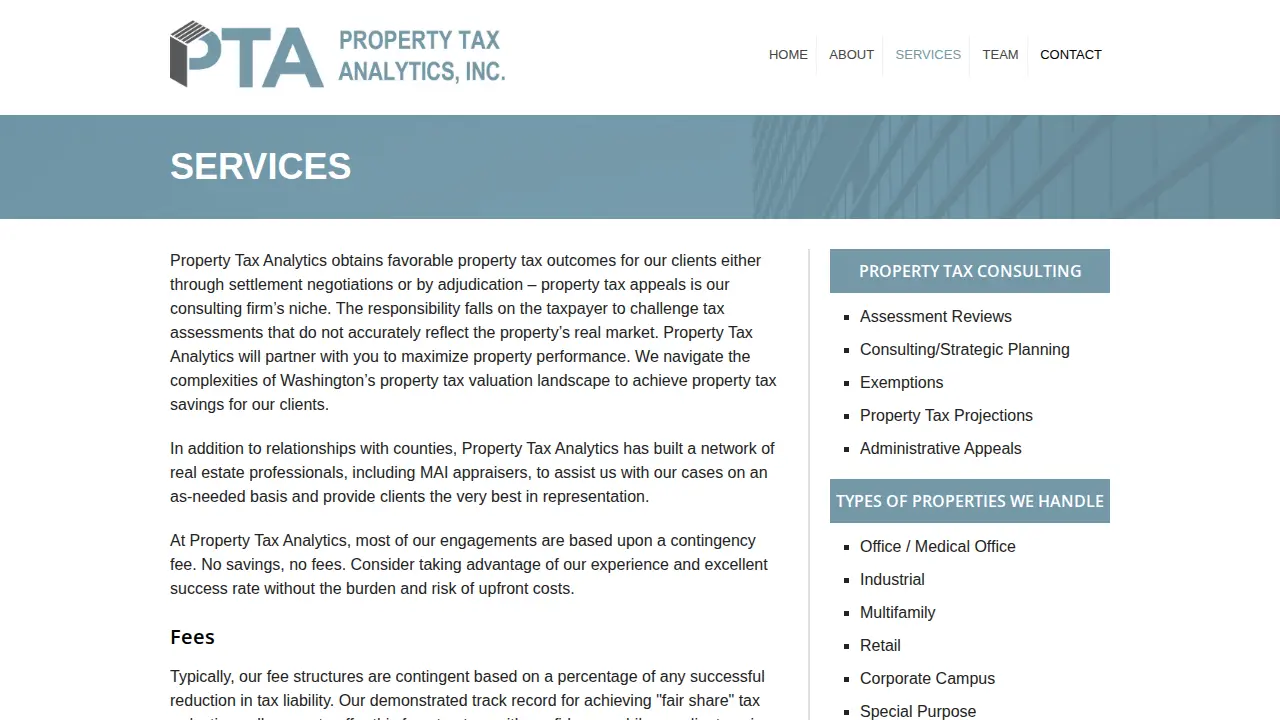 Property Tax Analytics Inc page