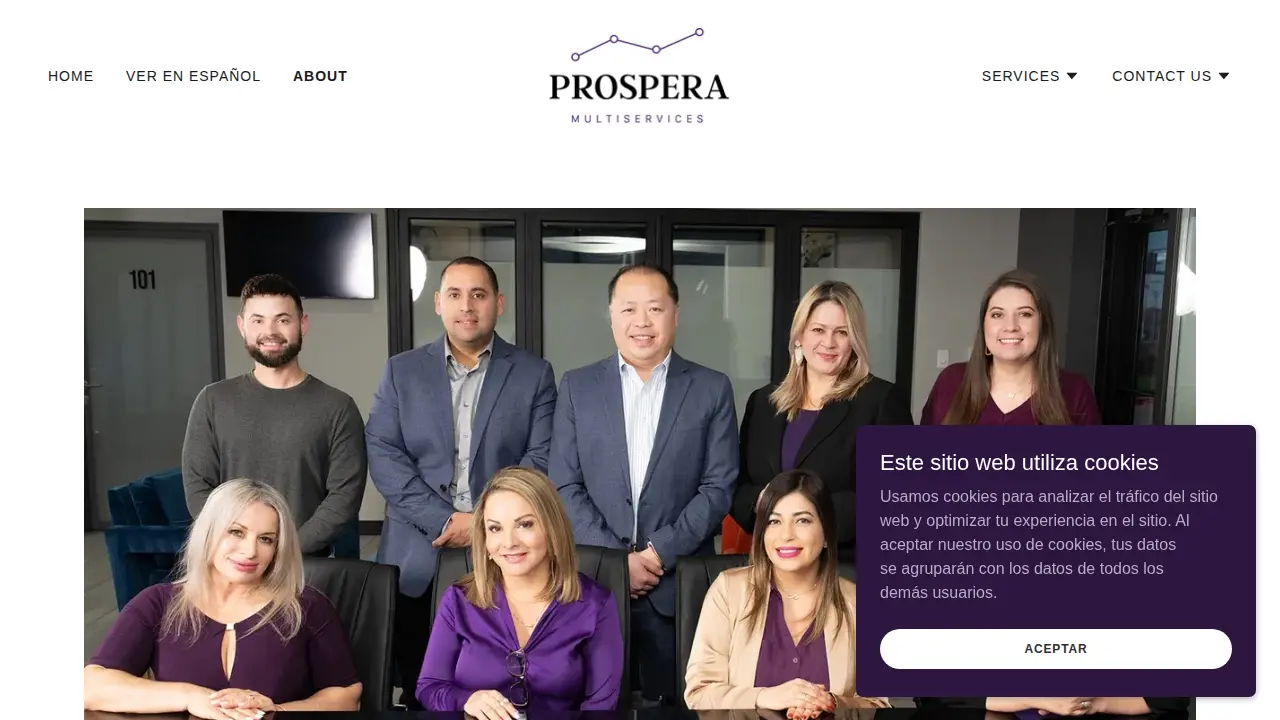 Prospera Multiservices page