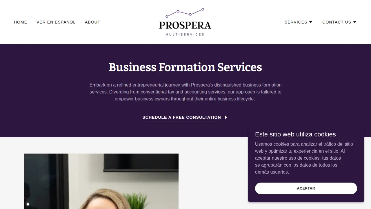 Prospera Multiservices page