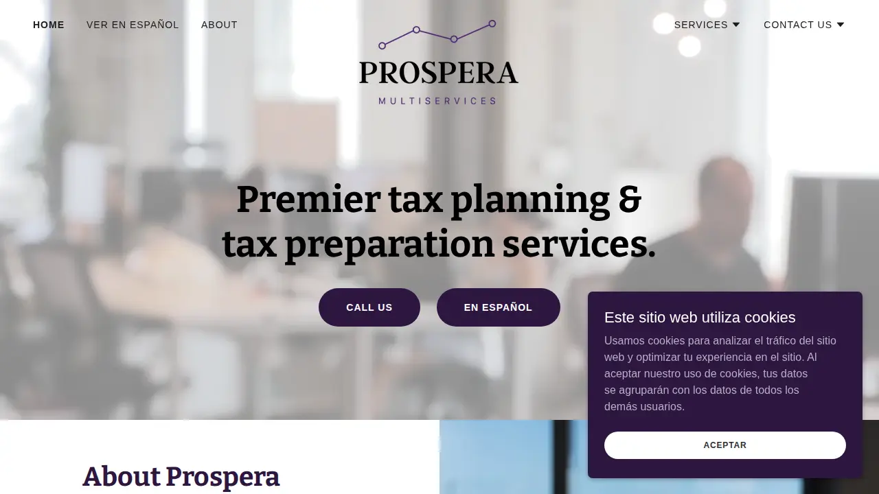 Prospera Multiservices page