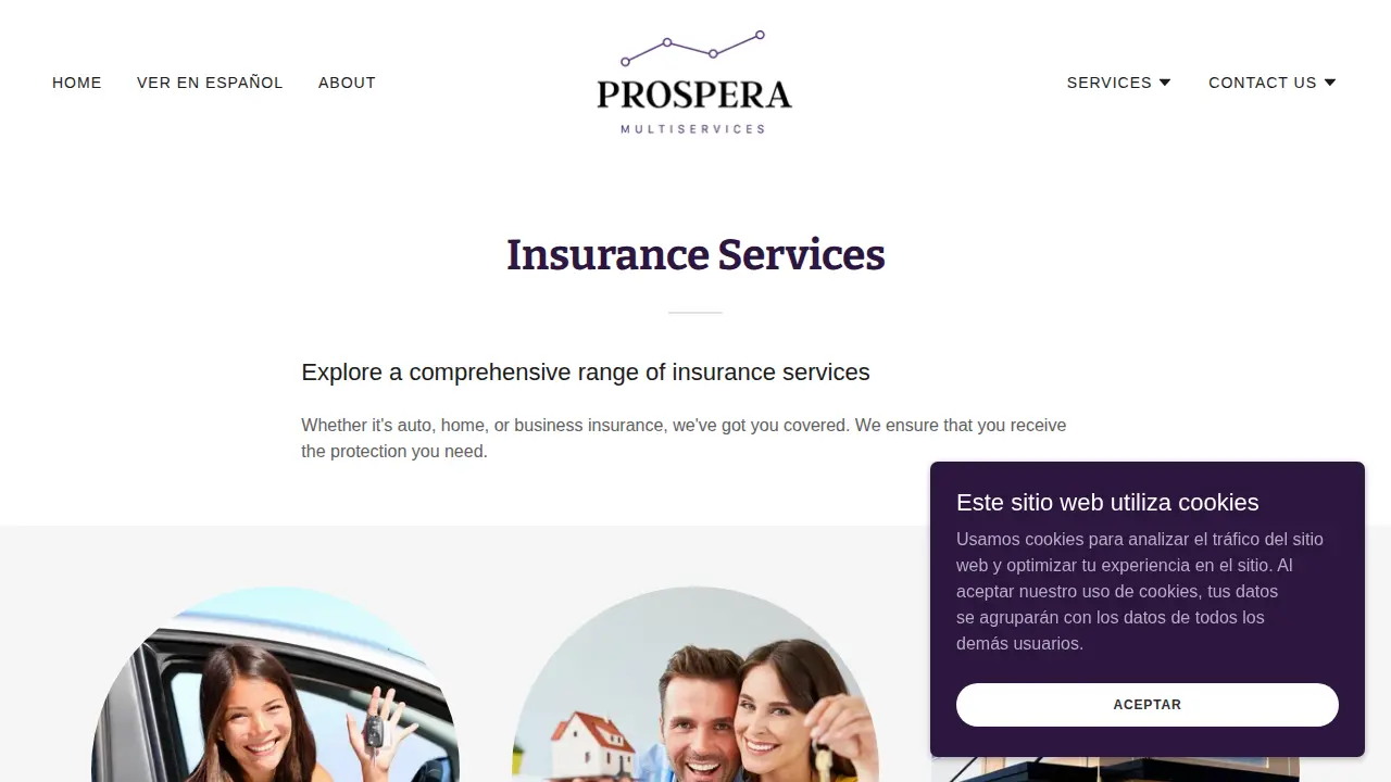 Prospera Multiservices page