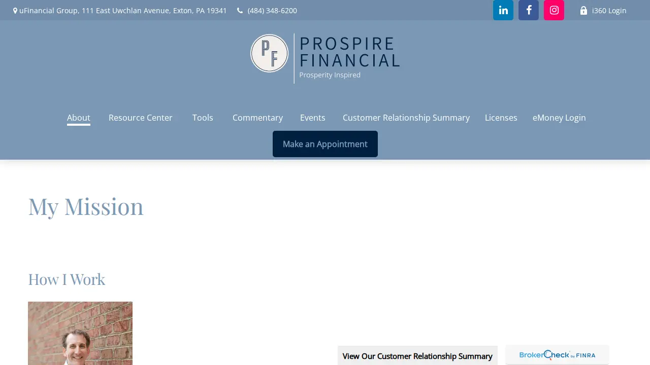 Prospire Financial, Dominic Marinucci, RICP , WMCP , Financial Advisor page
