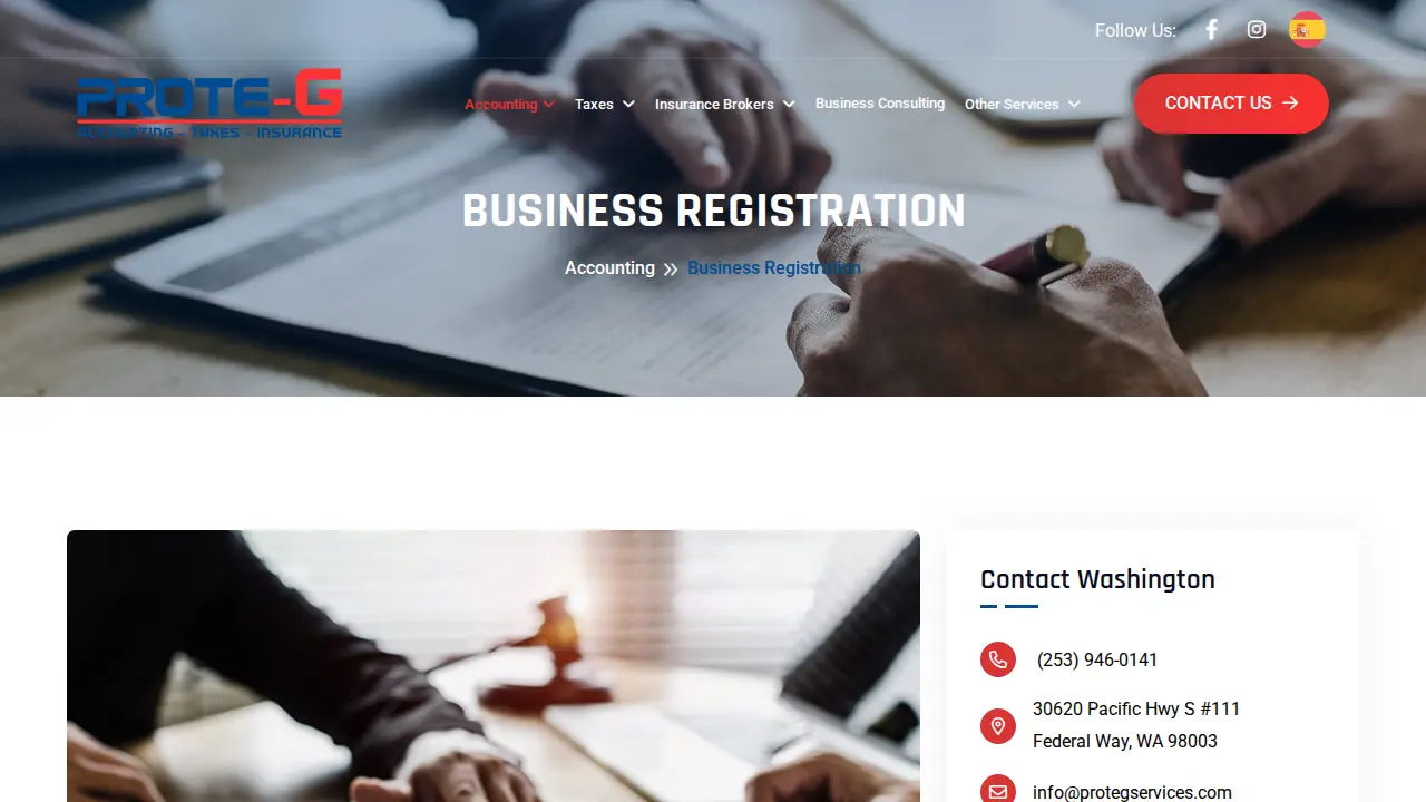 PROTE-G SERVICES, PDX page
