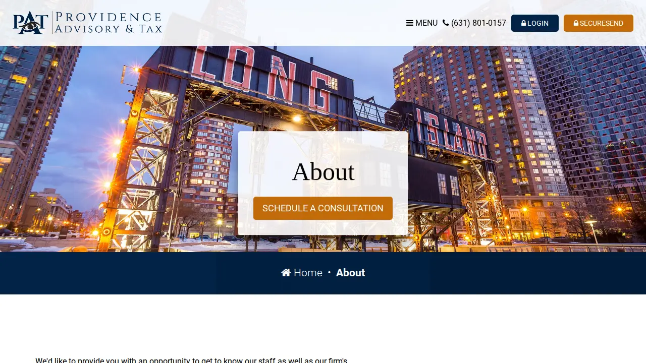 Providence Advisory and Tax page