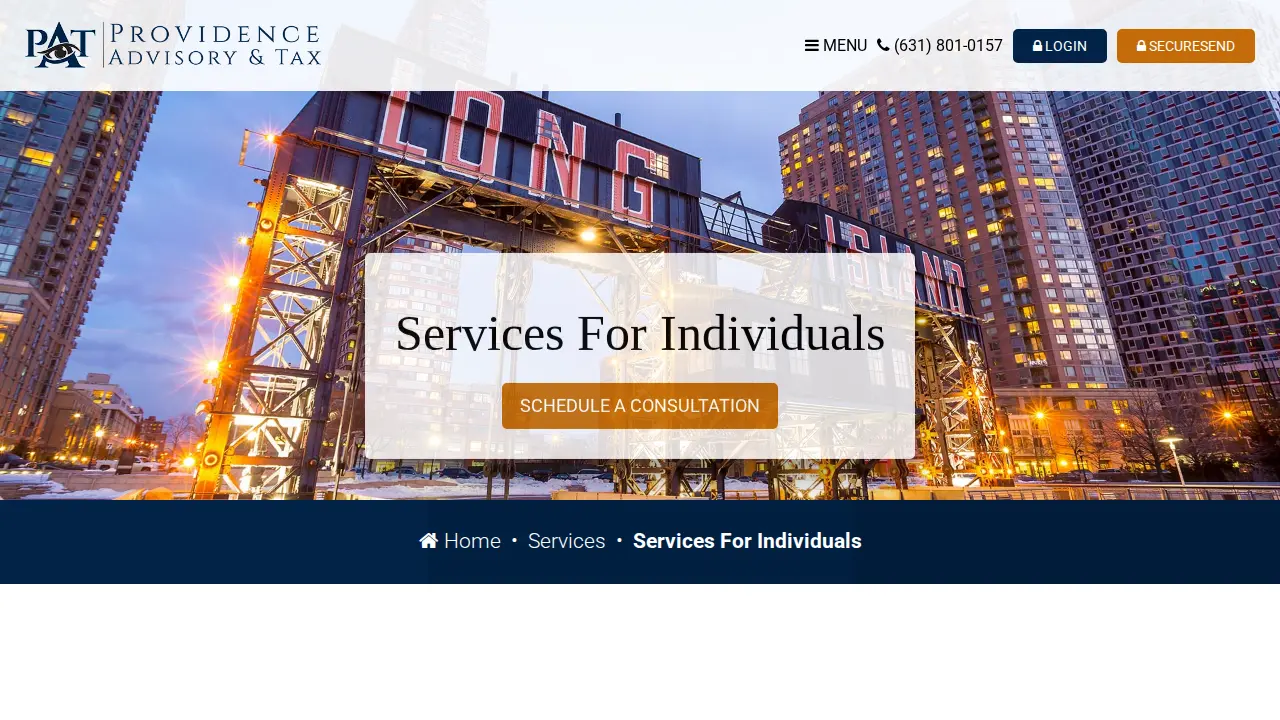 Providence Advisory and Tax page