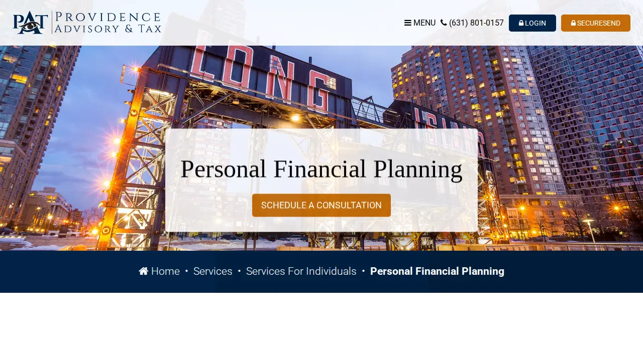 Providence Advisory and Tax page