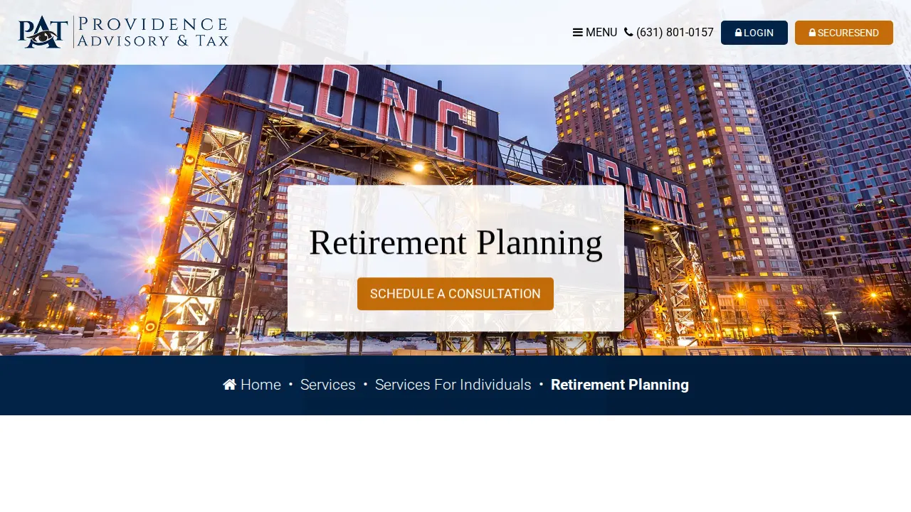 Providence Advisory and Tax page