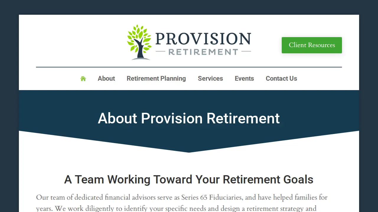 Provision Retirement: Tony Rizzo, CFP page