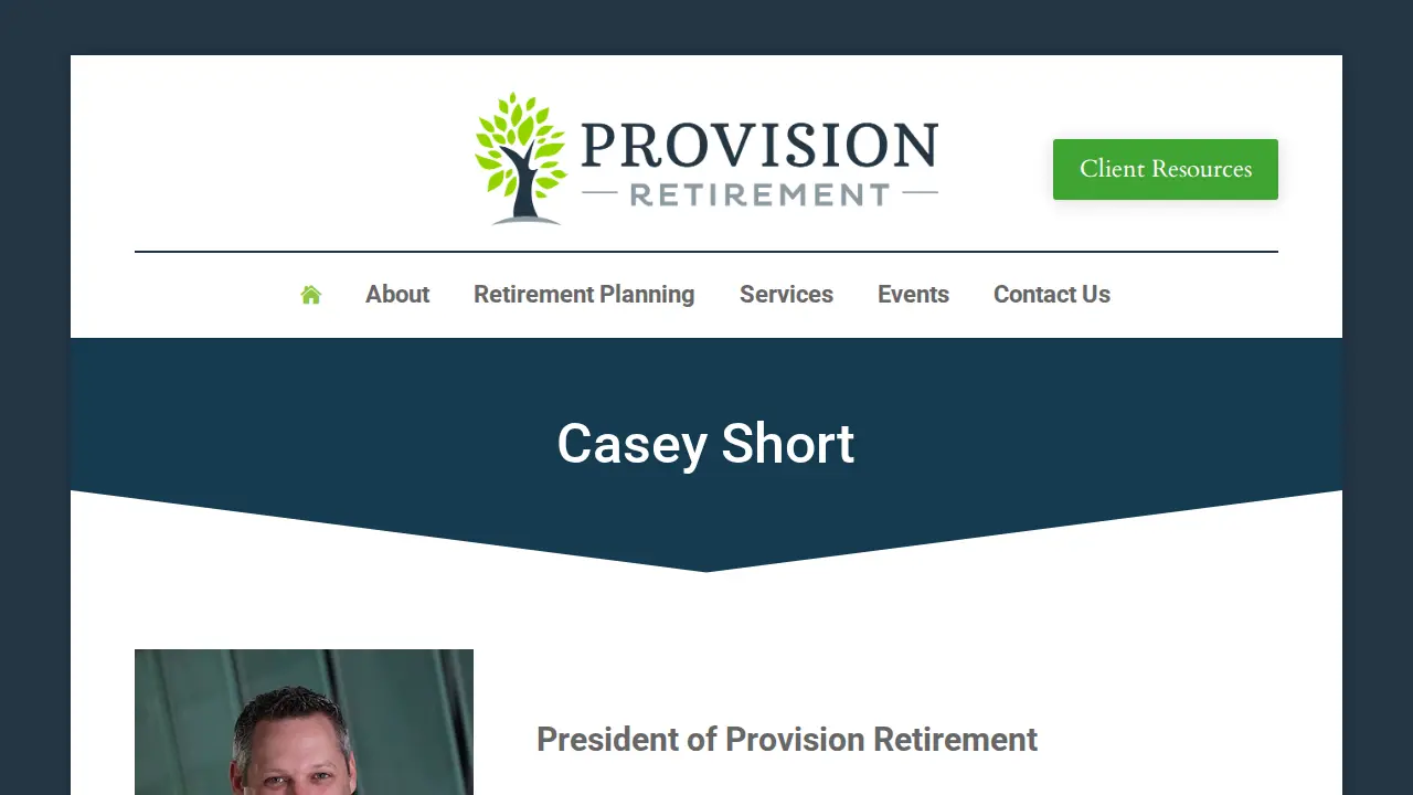 Provision Retirement: Tony Rizzo, CFP page