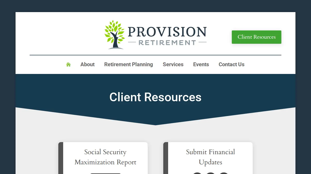 Provision Retirement: Tony Rizzo, CFP page