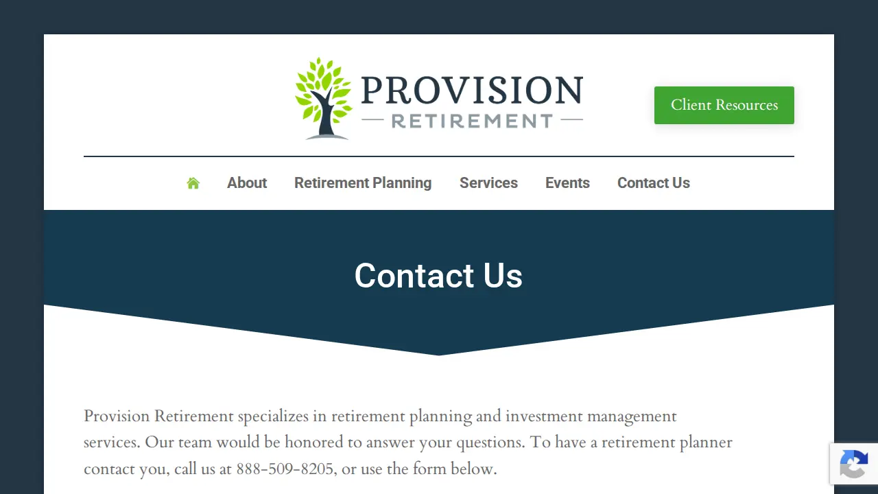 Provision Retirement: Tony Rizzo, CFP page