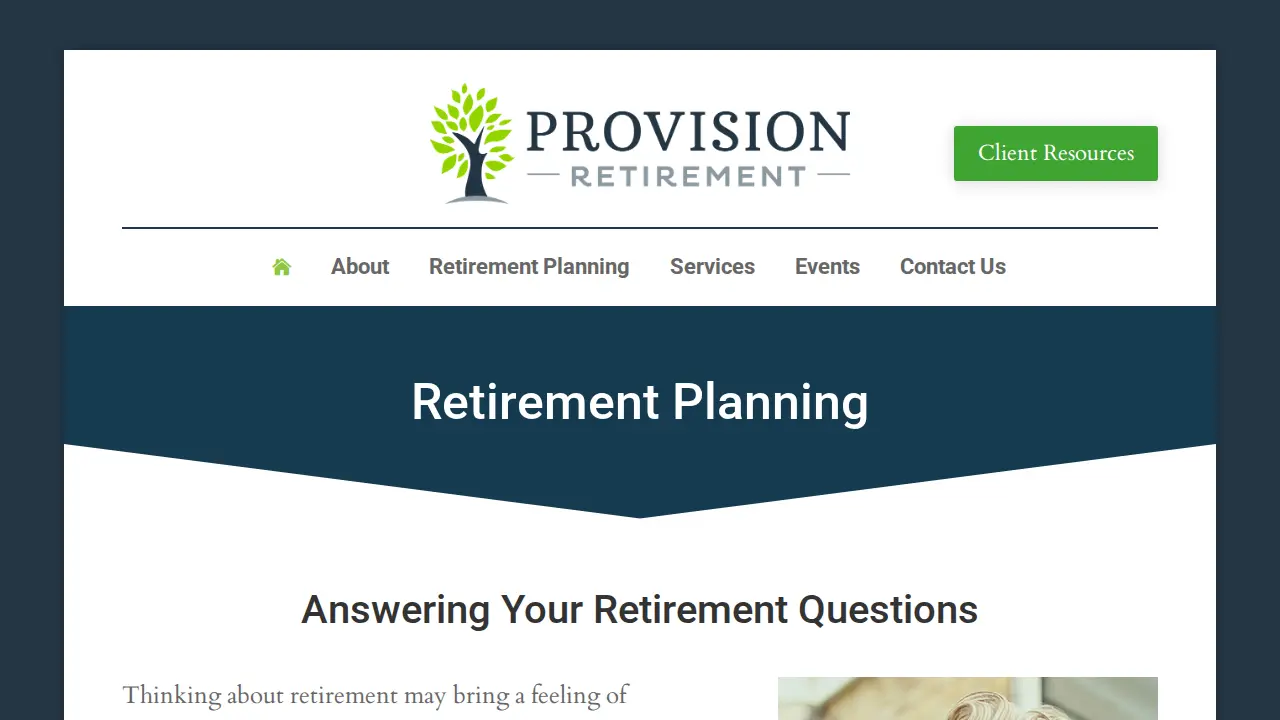 Provision Retirement: Tony Rizzo, CFP page