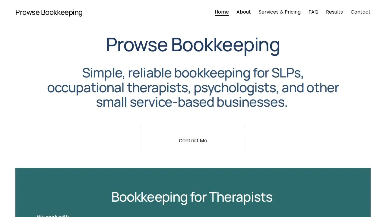 Prowse Bookkeeping website