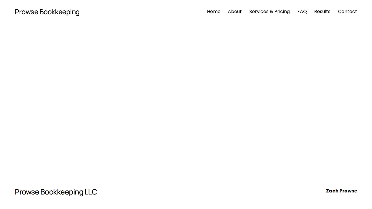 Prowse Bookkeeping page