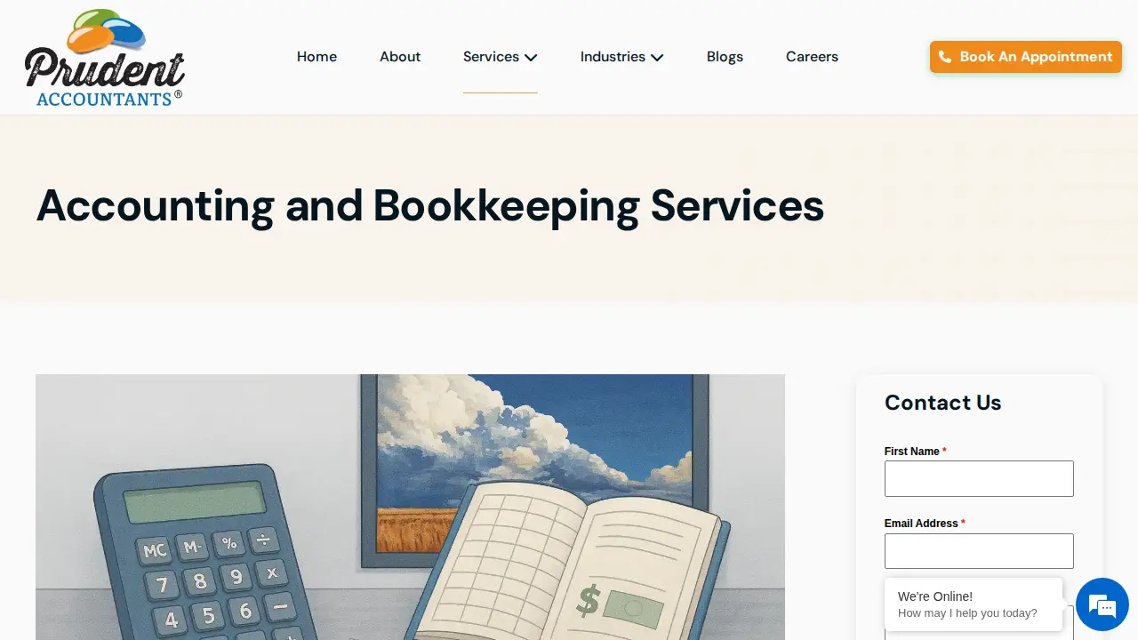 Prudent Accountants page