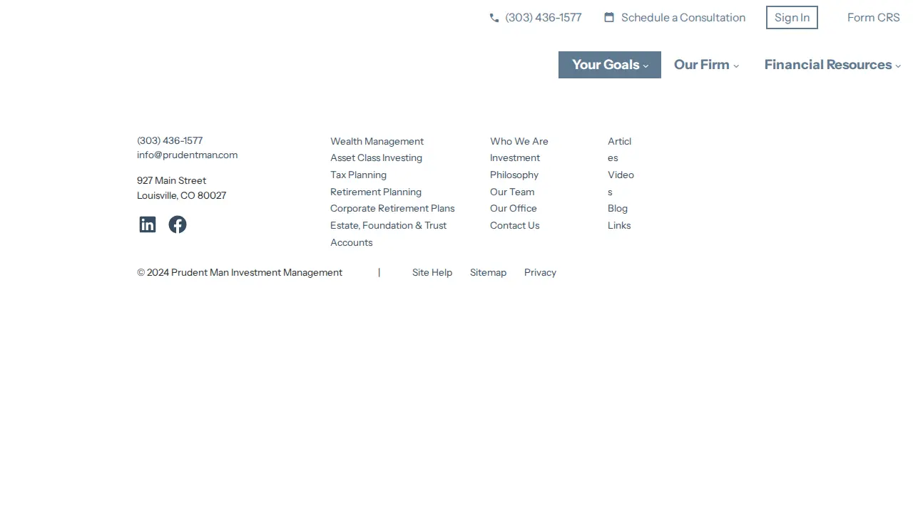 Prudent Man Investment Management page