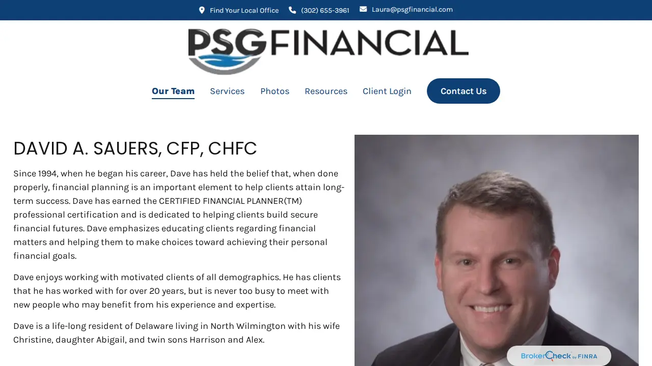 PSG Financial page