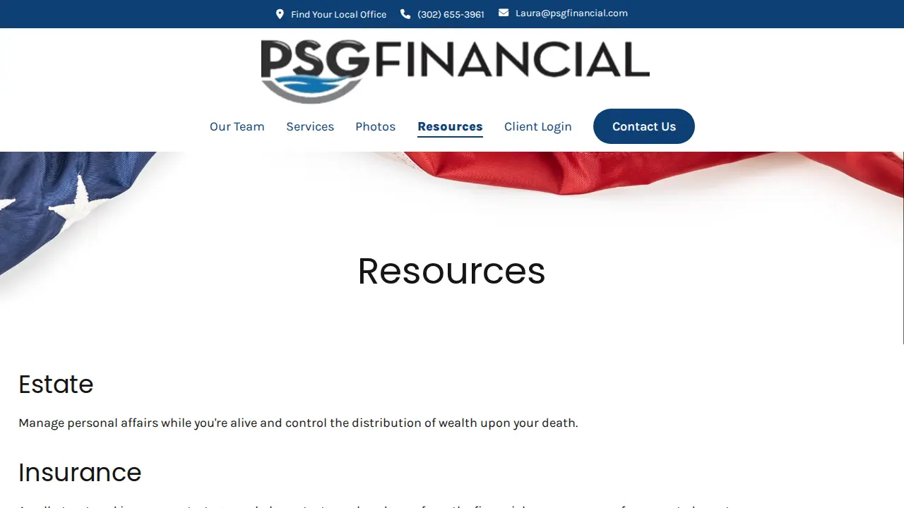 PSG Financial page