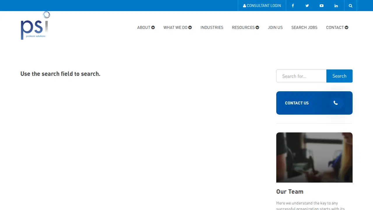 Proteam Solutions page