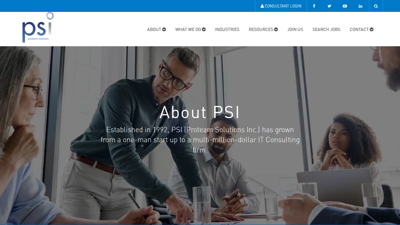 Proteam Solutions page