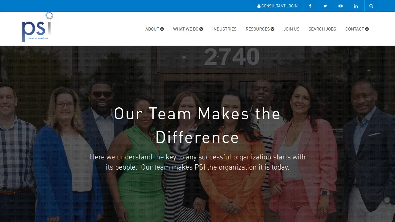 Proteam Solutions page