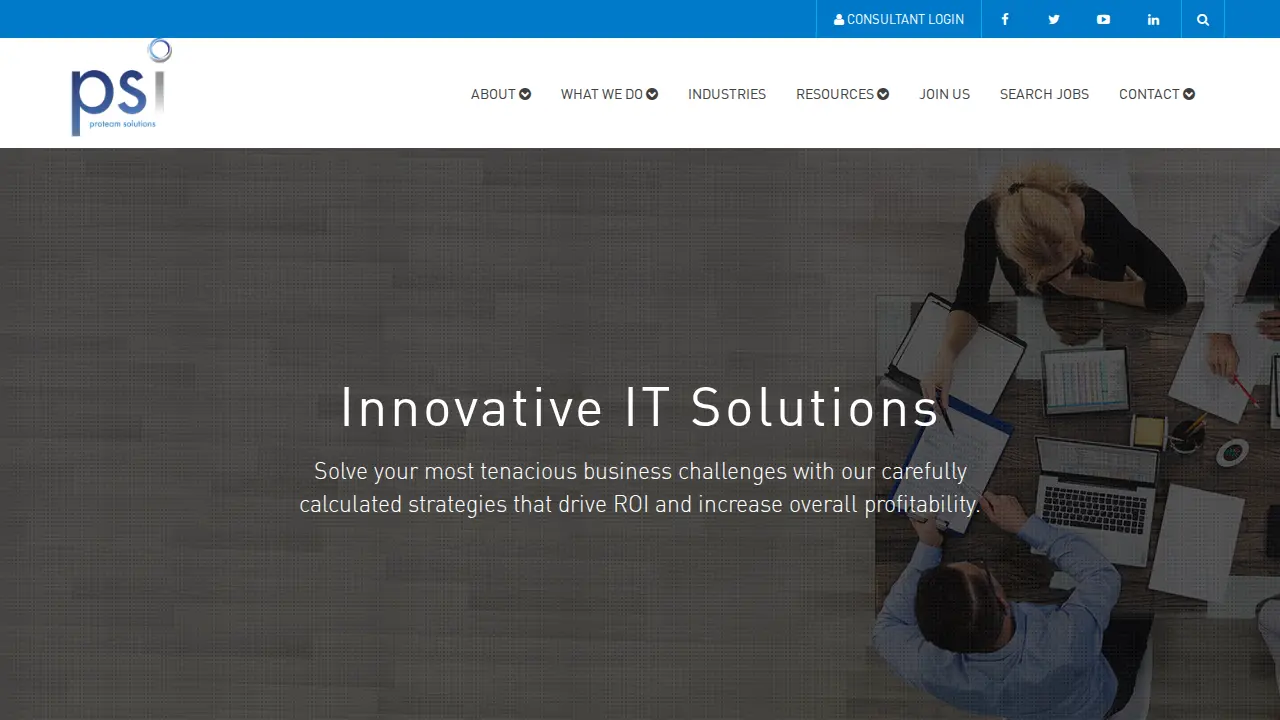 Proteam Solutions page