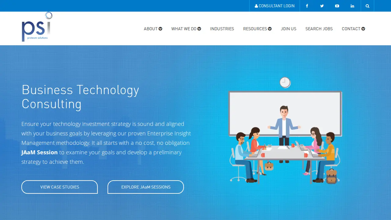 Proteam Solutions page
