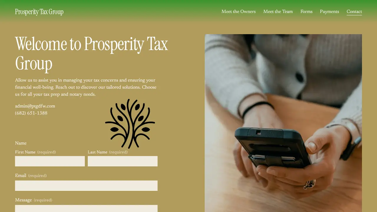 Prosperity Tax Group page