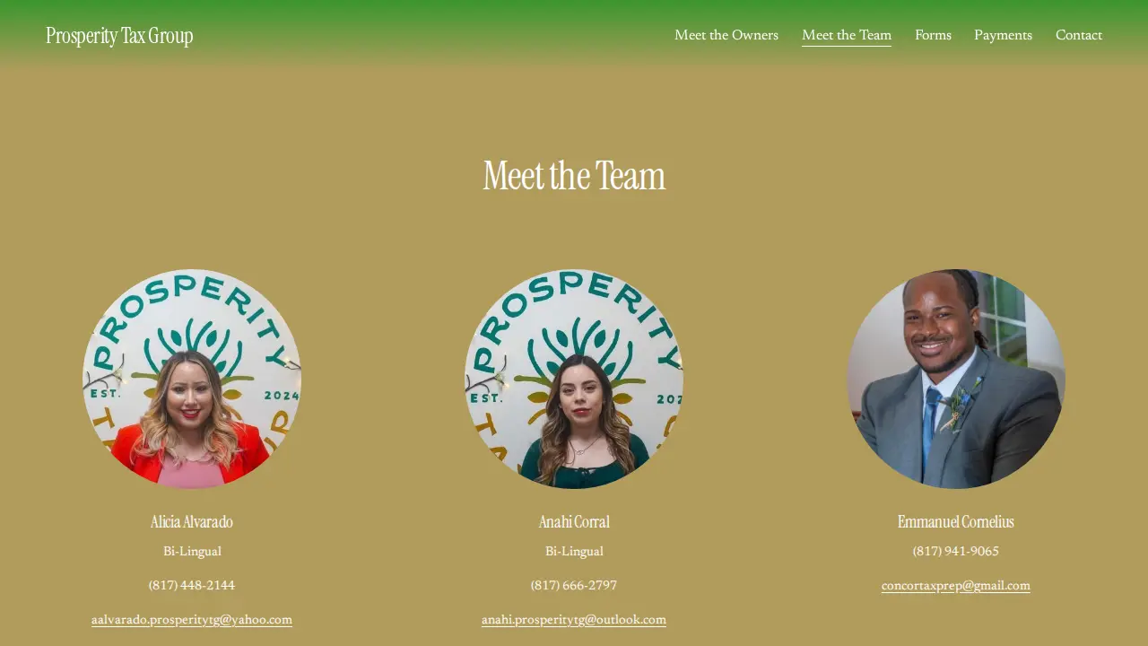 Prosperity Tax Group page