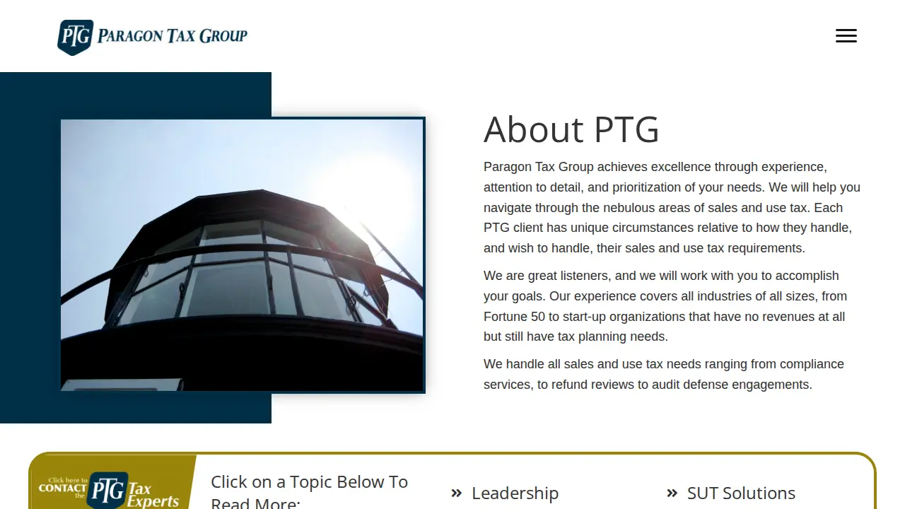 Paragon Tax Group page