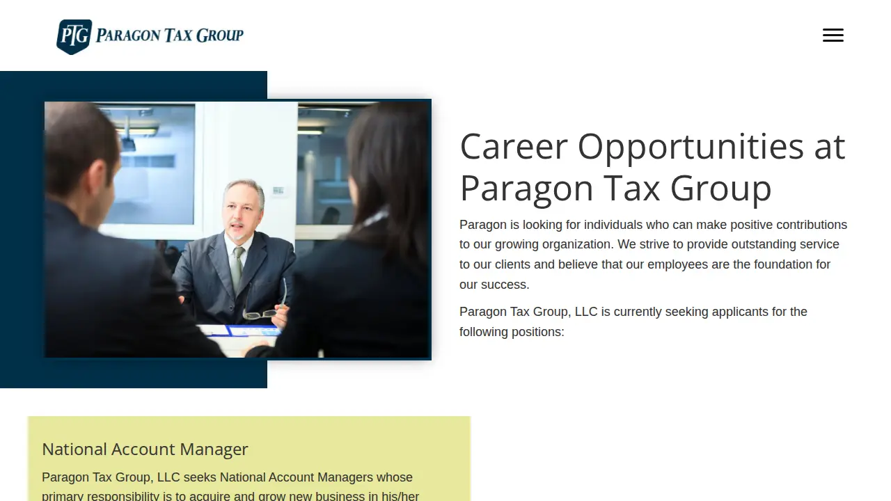 Paragon Tax Group page