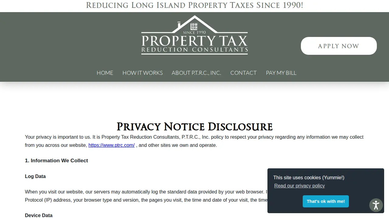 Property Tax Reduction Consultants (P.T.R.C. Inc.) page