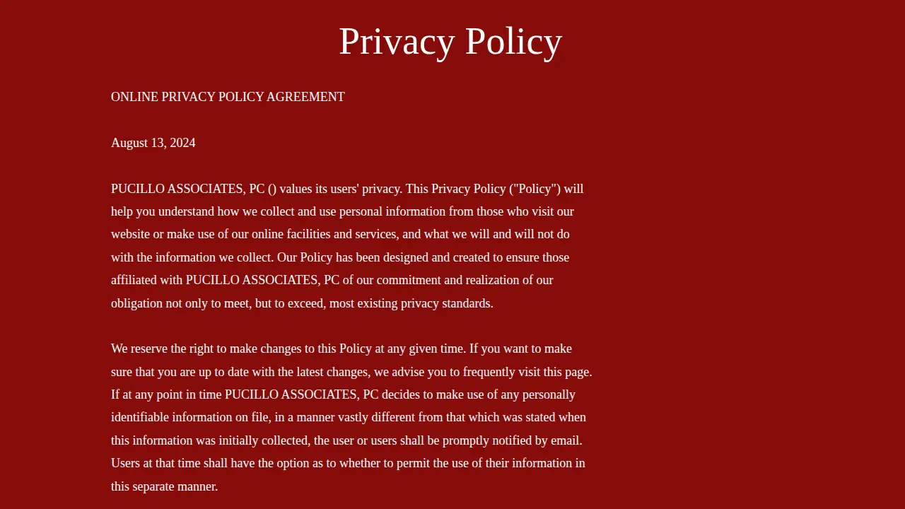Pucillo Associates page