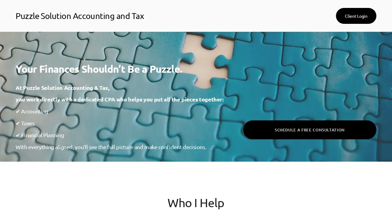 Puzzle Solution Accounting and Tax website