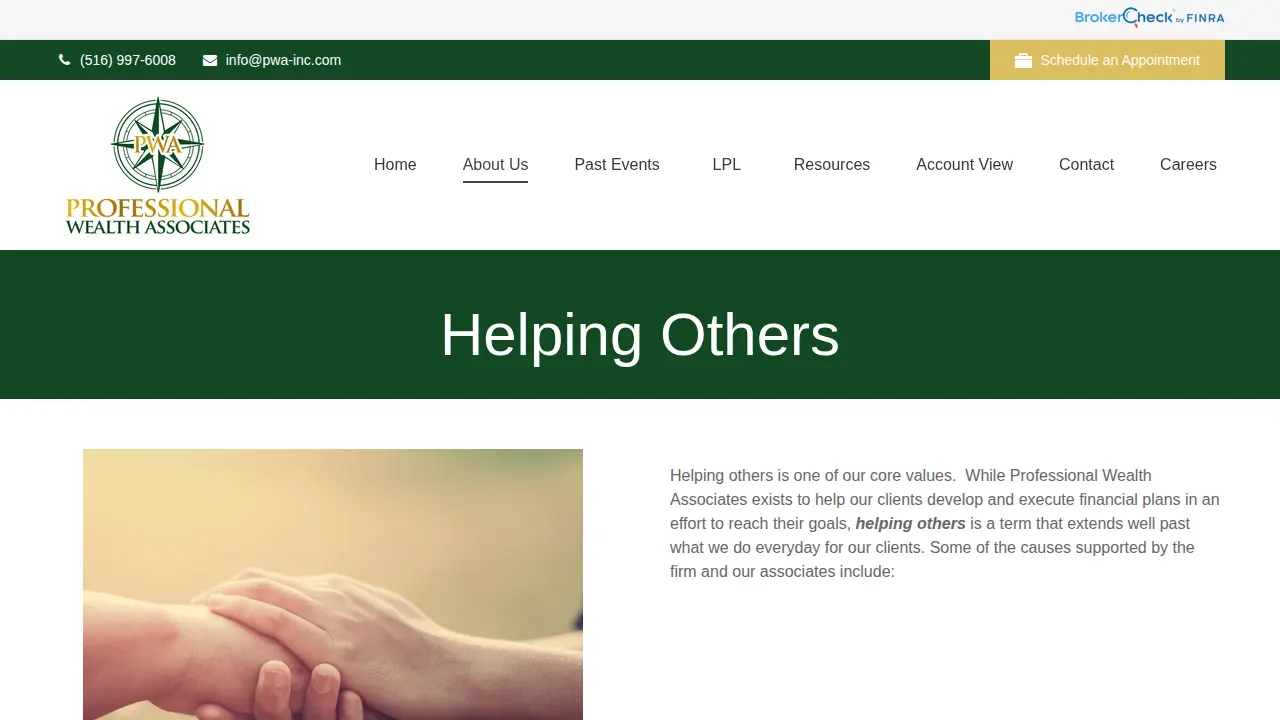 Professional Wealth Associates page