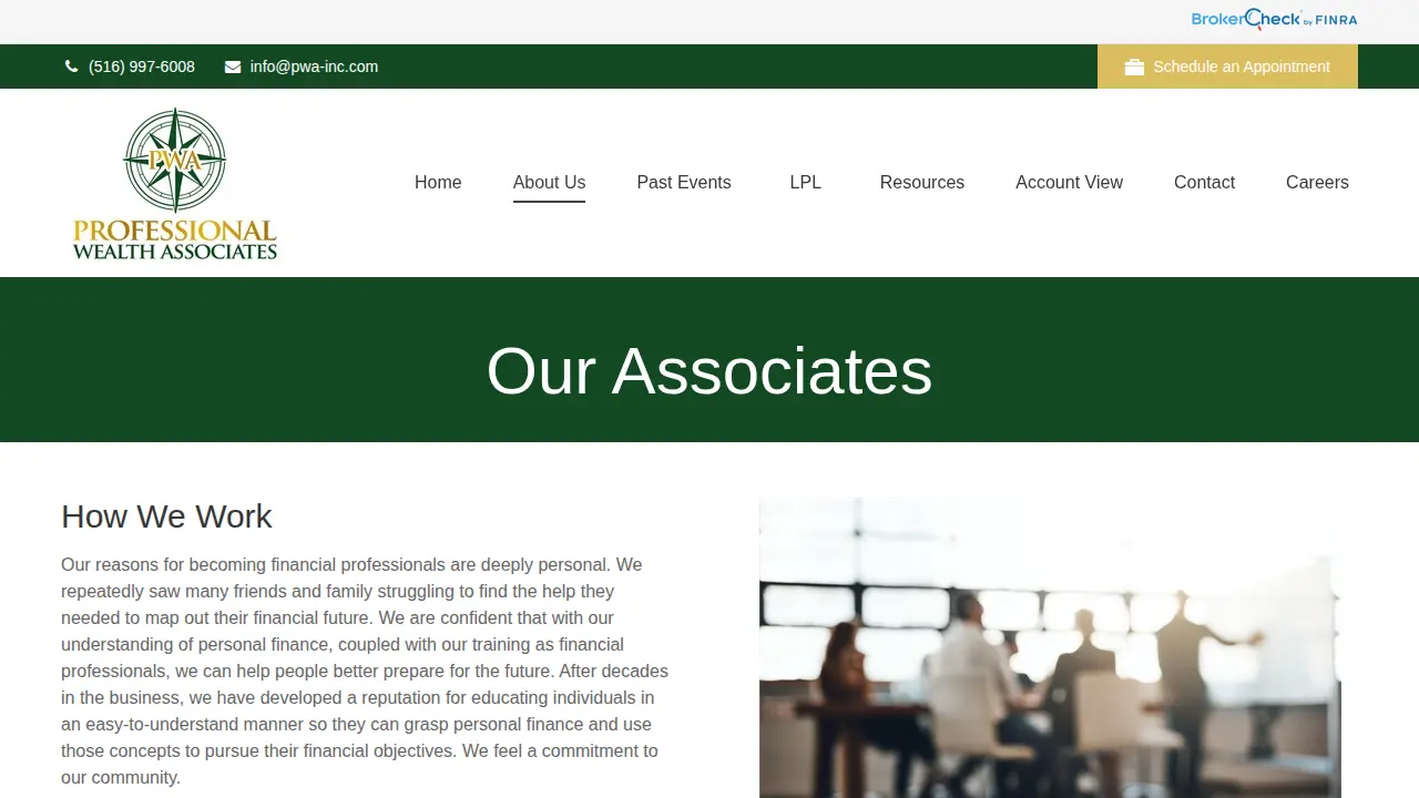 Professional Wealth Associates page