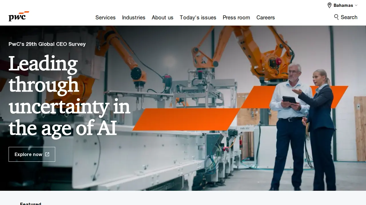 PricewaterhouseCoopers page
