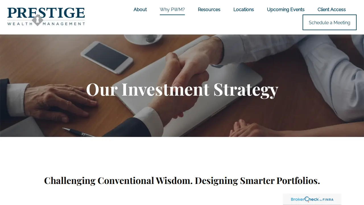 Prestige Wealth Management page