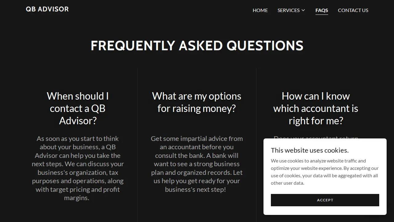 QB Advisor page