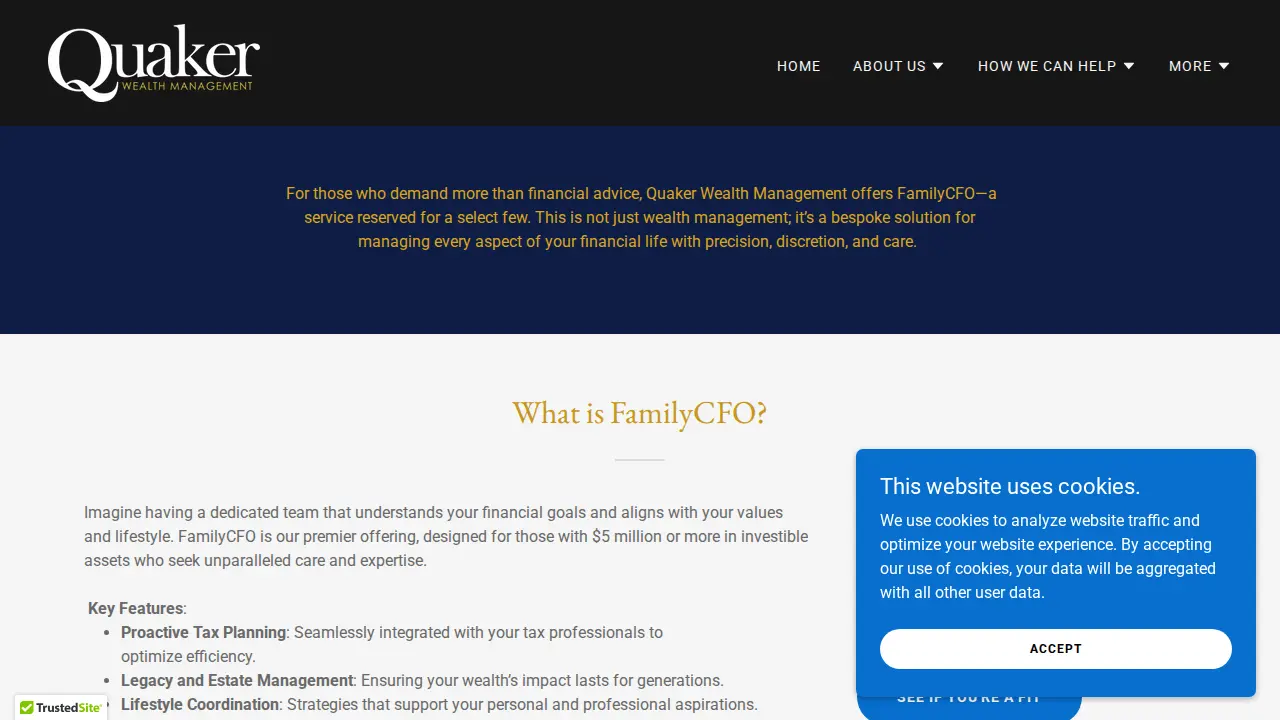 Quaker Wealth Management page