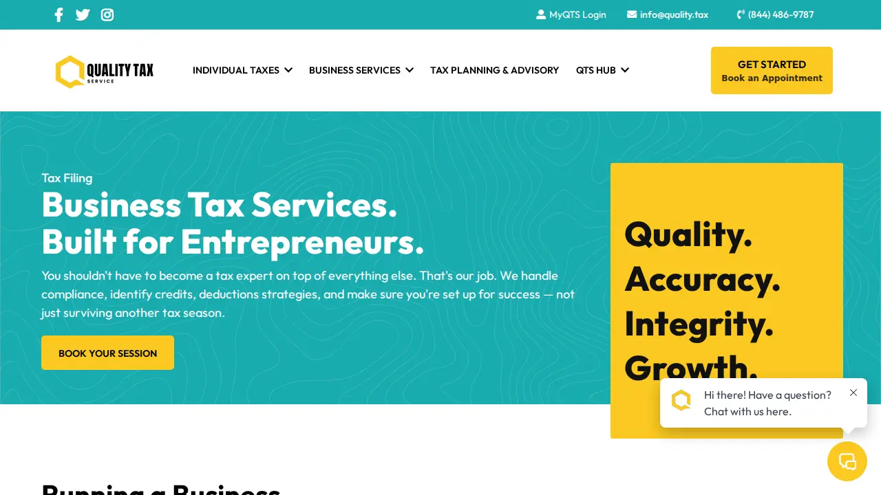 Quality Tax Service page