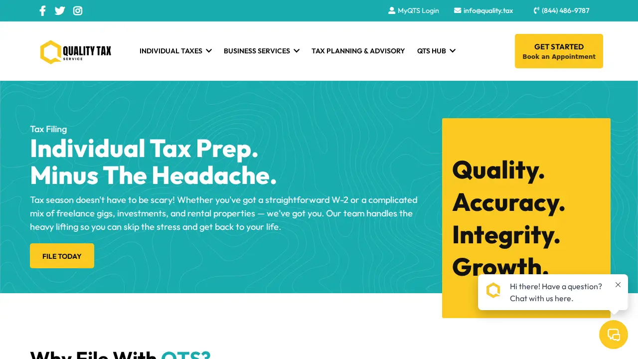 Quality Tax Service page