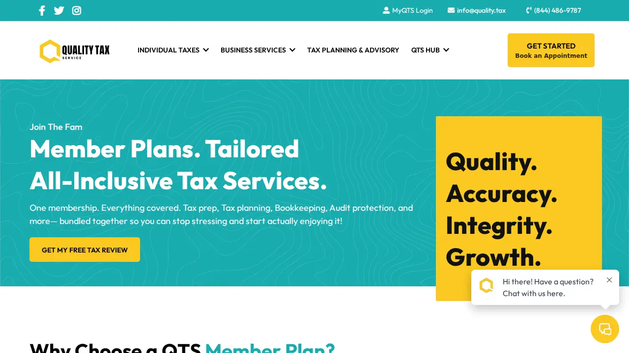 Quality Tax Service page