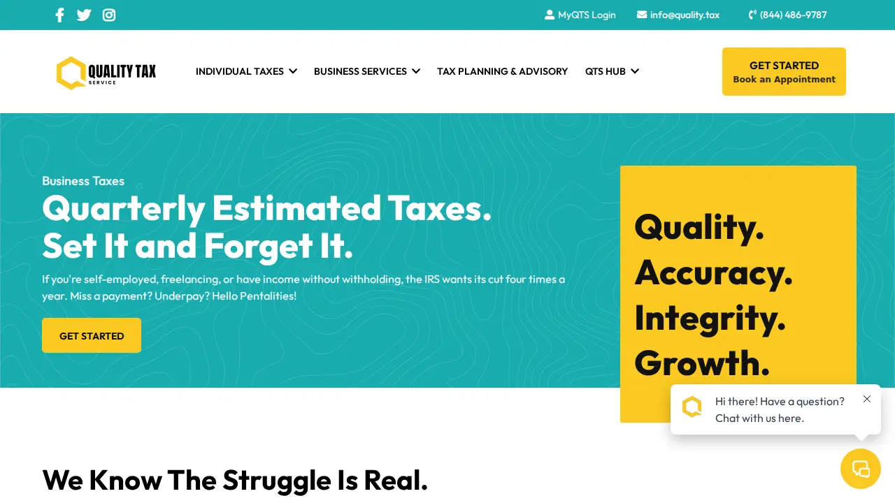 Quality Tax Service page