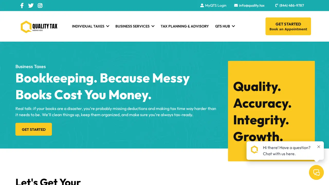 Quality Tax Service page