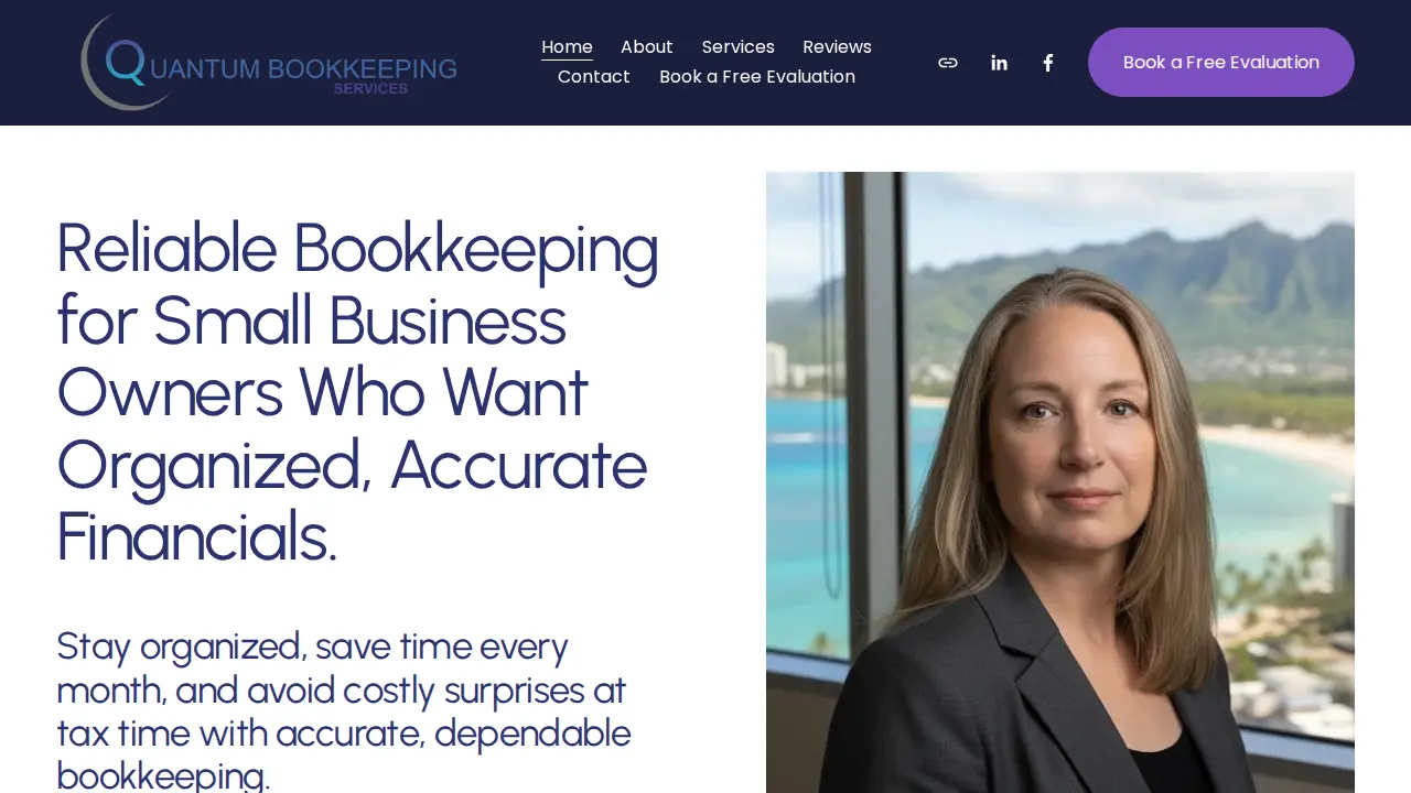 Quantum Bookkeeping Services page